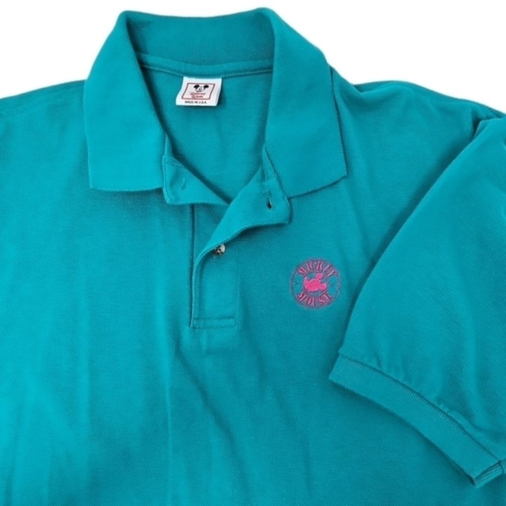 Disney Wear‎ Mickey Mouse Vintage 90s Polo Shirt Men's XL USA Made Combed Cotton
